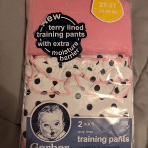Gerber Pink and White Training Pants 2-Pack